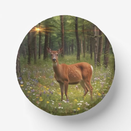 Hirsche im Magischen Wald Pappteller (Vorderseite)
