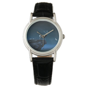 Hirsche im Mondschein Armbanduhr