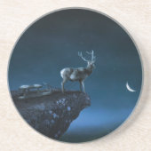 Hirsche im Mondschein Getränkeuntersetzer (Vorne)