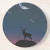Hirsche im Mondschein Getränkeuntersetzer (Vorne)