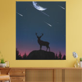 Hirsche im Mondschein Leinwanddruck (Insitu (Wohnzimmer))