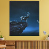 Hirsche im Mondschein Leinwanddruck (Insitu (Wohnzimmer))