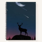 Hirsche im Mondschein Notizblock (Vorderseite)