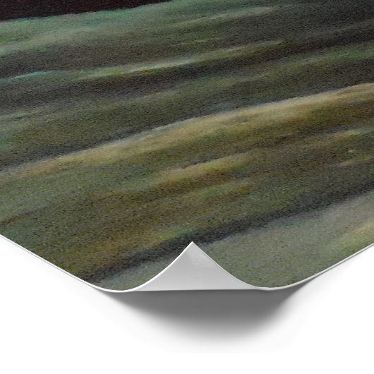 Hirsche im Mondschein Poster (Ecke)