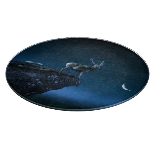 Hirsche im Mondschein Schneidebrett (Ecke)