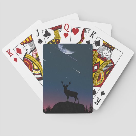 Hirsche im Mondschein Spielkarten (Rückseite)