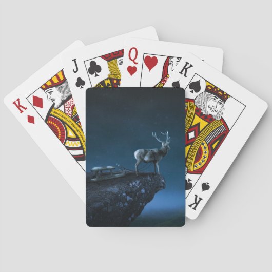 Hirsche im Mondschein Spielkarten (Rückseite)
