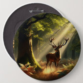 Hirsche im Morgenwald Button (Vorne & Hinten)