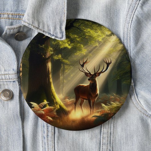 Hirsche im Morgenwald Button (Beispiel)