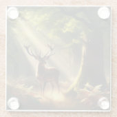 Hirsche im Morgenwald Glasuntersetzer (Rückseite)