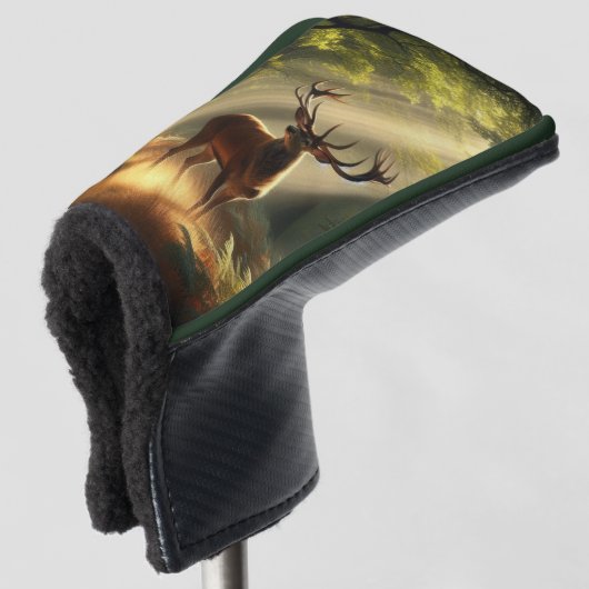 Hirsche im Morgenwald Golf Headcover (3/4 Vorderseite)