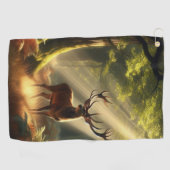 Hirsche im Morgenwald Golfhandtuch (Horizontal)