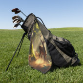 Hirsche im Morgenwald Golfhandtuch (Gras)