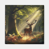 Hirsche im Morgenwald Magnet (Vorne)
