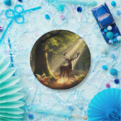 Hirsche im Morgenwald Pappteller (Party)