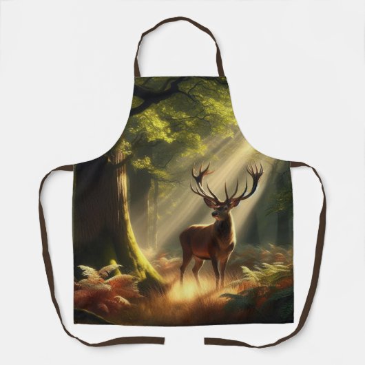 Hirsche im Morgenwald Schürze (Vorderseite)