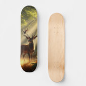 Hirsche im Morgenwald Skateboard (Vorderseite)