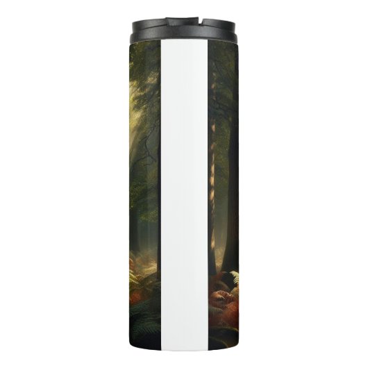 Hirsche im Morgenwald Thermosbecher (Rückseite)