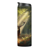 Hirsche im Morgenwald Thermosbecher (Nach rechts gedreht)