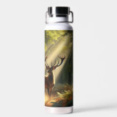 Hirsche im Morgenwald Trinkflasche (Rückseite)