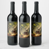 Hirsche im Morgenwald Weinetikett (Flaschen)