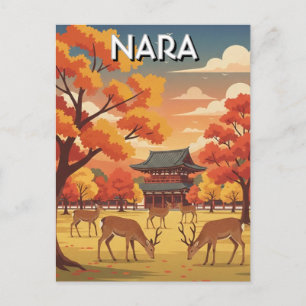 Hirsche im Nara Park Japan Reise Postkarte