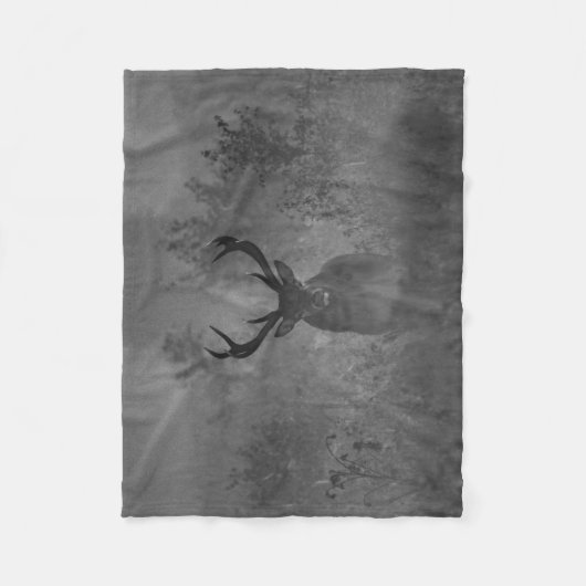 Hirsche im Nebel Fleecedecke (Vorderseite)