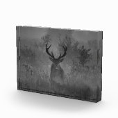 Hirsche im Nebel Fotoblock (Rechts)
