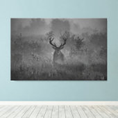 Hirsche im Nebel Leinwanddruck (Insitu (Holzboden))