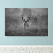 Hirsche im Nebel Leinwanddruck (Insitu (Holzboden))