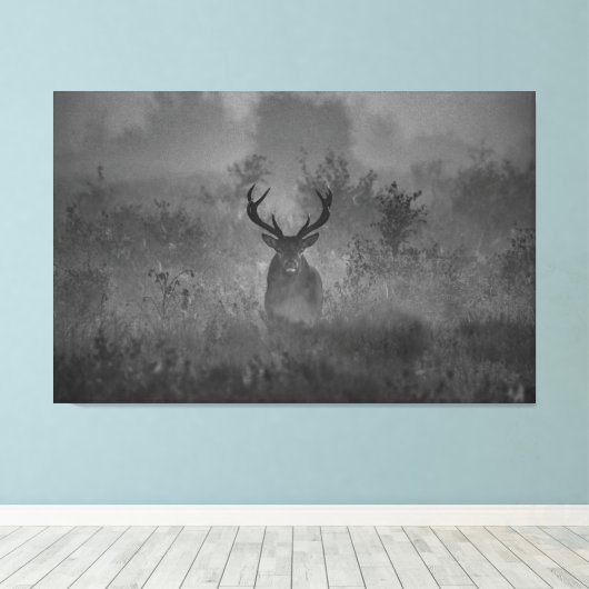 Hirsche im Nebel Leinwanddruck (Insitu (Holzboden))