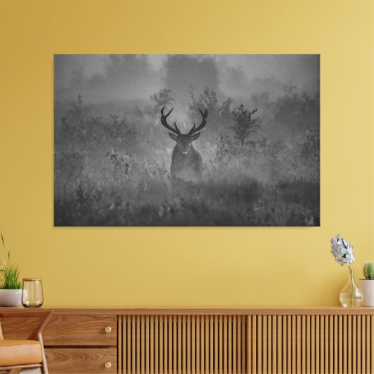 Hirsche im Nebel Leinwanddruck (Insitu (Wohnzimmer))