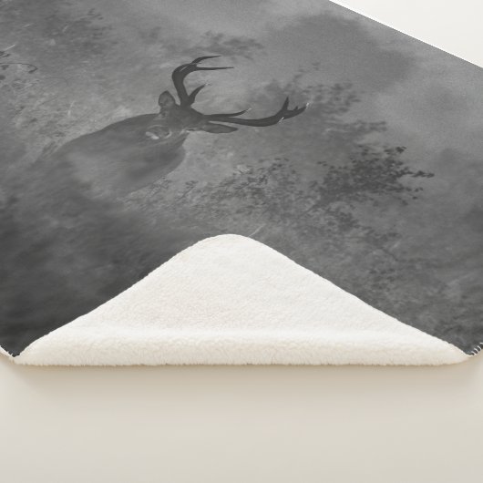 Hirsche im Nebel Sherpadecke (3/4)