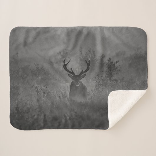 Hirsche im Nebel Sherpadecke (Vorderseite (Horizontal))