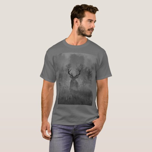 Hirsche im Nebel T-Shirt (Vorne ganz)