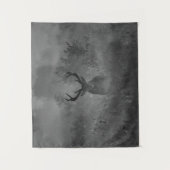 Hirsche im Nebel Wandteppich (Vorderseite)