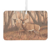 Hirsche im Retrostil des Waldes Autolufterfrischer (Rückseite)