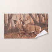 Hirsche im Retrostil des Waldes Badhandtuch Set (Handtuch)