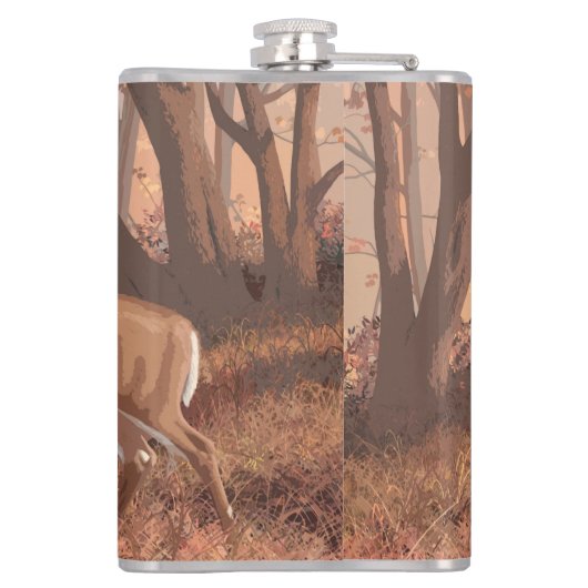 Hirsche im Retrostil des Waldes Flachmann (Rückseite)