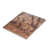Hirsche im Retrostil des Waldes Fliese (Seite)