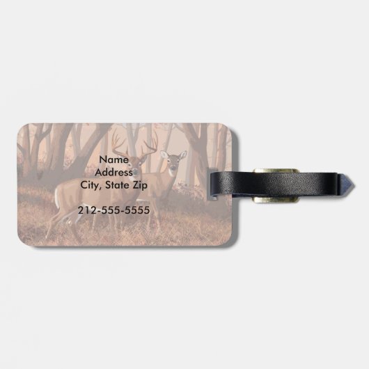 Hirsche im Retrostil des Waldes Gepäckanhänger (Rückseite horizontal)