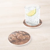 Hirsche im Retrostil des Waldes Getränkeuntersetzer (Seite)