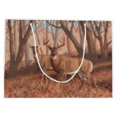 Hirsche im Retrostil des Waldes Große Geschenktüte (Rückseite)