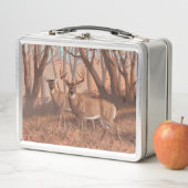 Hirsche im Retrostil des Waldes Metall Brotdose (Beispiel)