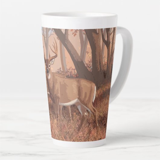 Hirsche im Retrostil des Waldes Milchtasse (Rechte Ecke)