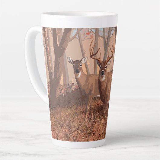 Hirsche im Retrostil des Waldes Milchtasse (Linke Ecke)