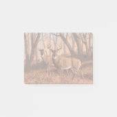 Hirsche im Retrostil des Waldes Post-it Klebezettel (Vorderseite)