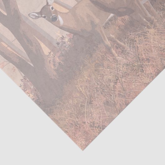 Hirsche im Retrostil des Waldes Seidenpapier (Ausschnitt)