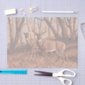 Hirsche im Retrostil des Waldes Seidenpapier (Handwerk)