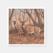 Hirsche im Retrostil des Waldes Serviette (Vorderseite)
